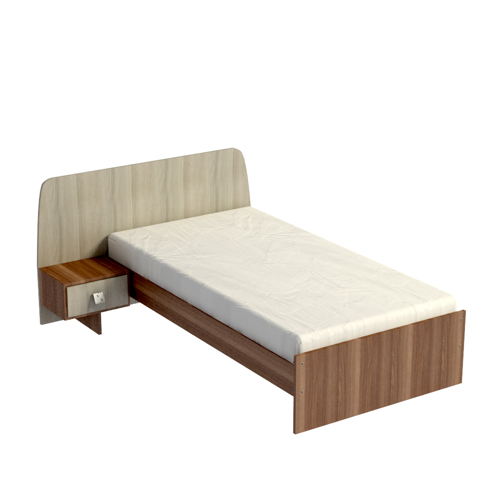 Кровать «Ясень» с подвесной тумбой